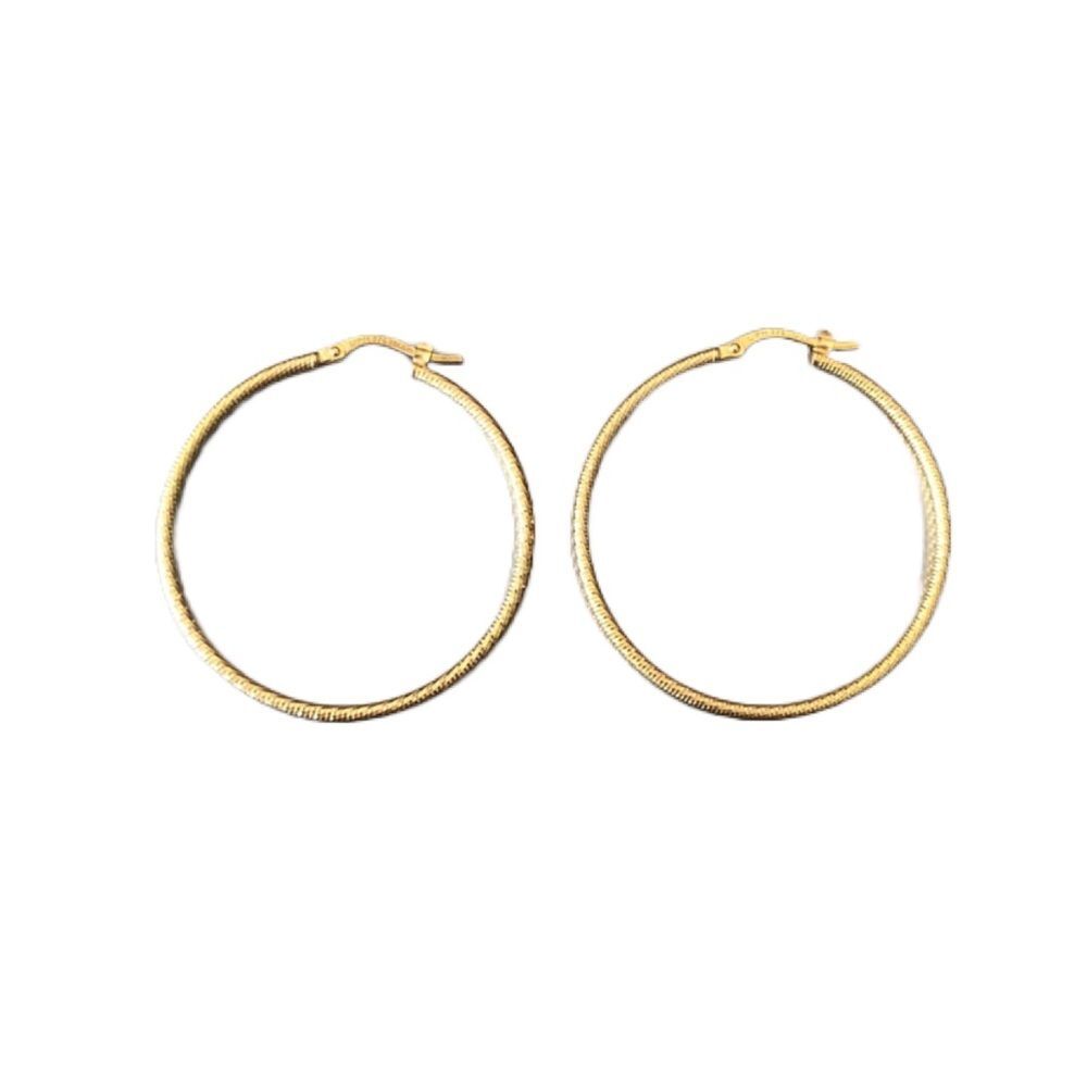 LIAM 925 ITALY STERLING SILVER GOLD HOOP EARRINGS